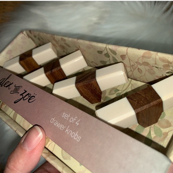 NWT Alex & Zoe Set of 4 boho drawer knobs cabinet pulls replacement hardware - Picture 4 of 5